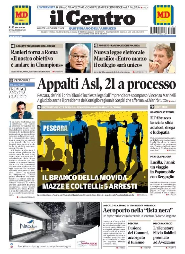 Prima-pagina-il centro-oggi-edizione-del-2024-11-14